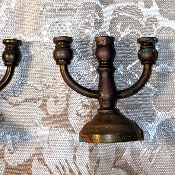 Vintage Copper Set of 2 Miniature Candelabra - Picture 3 of 9